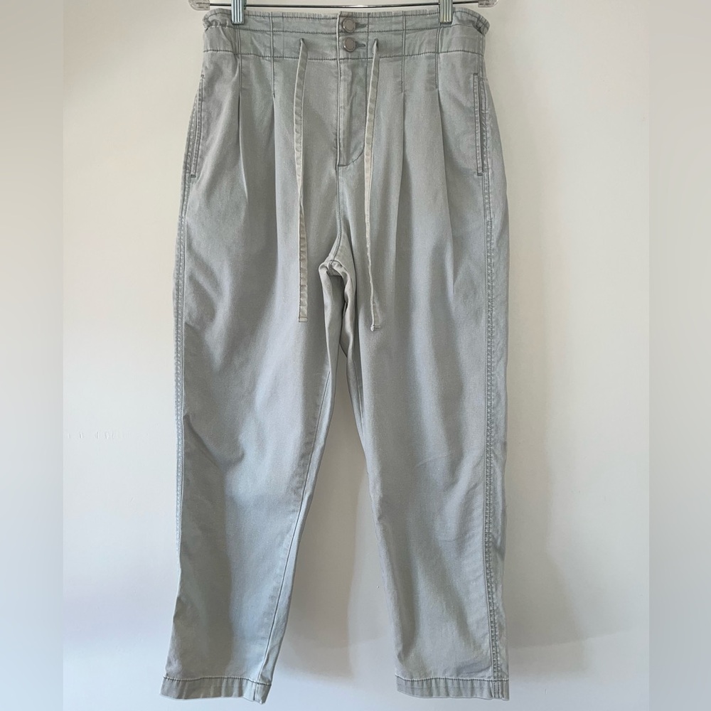 Vintage Jordache Paper Bag waist pleated sage green pants